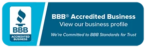 BBB Accredited Business badge showing commitment to trust and quality standards